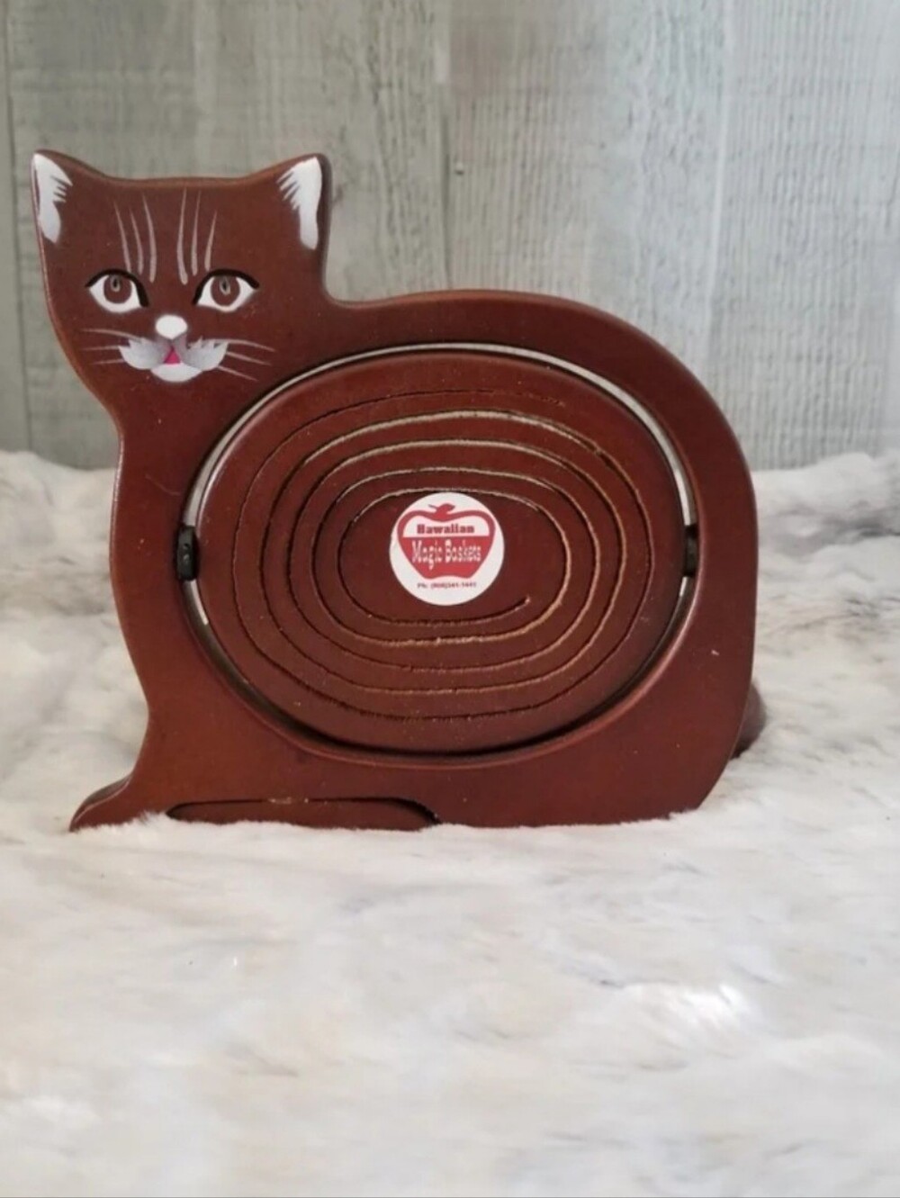 Hawaiian Magic Baskets Handmade Wooden Folding Cat Basket 5.5"